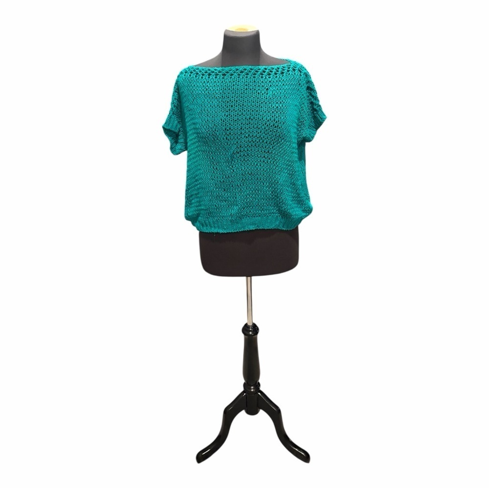 Elegant Teal Women's Crew Neck Sweater